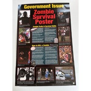 Zombie Survival Guide Laminated Poster College Wall Room Decor Sz 24x36 inch